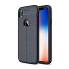For iPhone X / XS Litchi Texture TPU Case(Navy Blue) - 1
