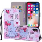 Butterfly Elephant Pattern Colored Drawing Horizontal Flip Leather Case for    iPhone X / XS   , with Holder & Card Slots & Wallet & Lanyard - 1