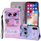 Cute Owl Pattern Colored Drawing Horizontal Flip Leather Case for    iPhone X / XS   , with Holder & Card Slots & Wallet & Lanyard - 1