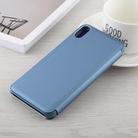 For iPhone X / XS Electroplating Mirror Horizontal Flip Leather Case with Holder(Blue) - 3