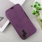 For iPhone X / XS Electroplating Mirror Horizontal Flip Leather Case with Holder(Purple) - 2