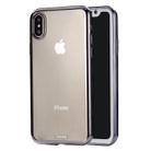 For iPhone X / XS Ultra-thin Electroplating Soft TPU Protective Back Cover Case(Black) - 1