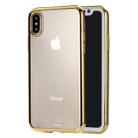 For iPhone X / XS Ultra-thin Electroplating Soft TPU Protective Back Cover Case(Gold) - 1