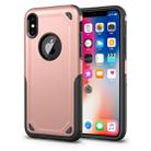 For iPhone X / XS Shockproof Rugged Armor Protective Case(Rose Gold) - 1