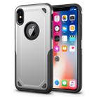For iPhone X / XS Shockproof Rugged Armor Protective Case(Silver) - 1
