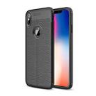 For iPhone XS Max Litchi Texture TPU Case(Black) - 1