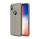 Litchi Texture TPU Case for  iPhone XS Max(Grey) - 1
