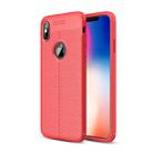 Litchi Texture TPU Case for  iPhone XS Max(Red) - 1