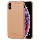 For iPhone XS Max Litchi Texture TPU Shockproof Case (Brown) - 1