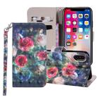 Rose Flower Pattern Colored Drawing Horizontal Flip Leather Case for iPhone XS Max, with Holder & Card Slots & Wallet & Lanyard - 1