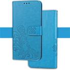 For iPhone XS Max Embossed Pattern PU + TPU Horizontal Flip Leather Case with Holder & Card Slots & Wallet (Blue) - 1