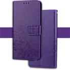 For iPhone XS Max Embossed Pattern PU + TPU Horizontal Flip Leather Case with Holder & Card Slots & Wallet (Purple) - 1