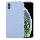 For iPhone XS Max Four Corners Full Coverage Liquid Silicone Protective Case Back Cover (Baby Blue) - 1