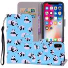 For iPhone XS Max Panda Pattern Colored Drawing Horizontal Flip Leather Case with Holder & Card Slots & Wallet & Lanyard - 1