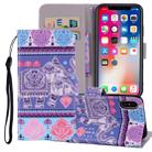Elephant Pattern Colored Drawing Horizontal Flip Leather Case for  iPhone XS Max  6.5 inch, with Holder & Card Slots & Wallet & Lanyard  - 1