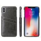 For iPhone XS Max Fierre Shann Retro Oil Wax Texture PU Leather Case with Card Slots(Black) - 1