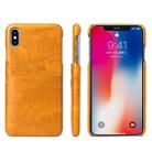 For iPhone XS Max Fierre Shann Retro Oil Wax Texture PU Leather Case with Card Slots(Yellow) - 1