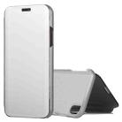 For iPhone XS Max Electroplating Mirror Horizontal Flip Leather Case with Holder(Silver) - 1