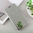 For iPhone XS Max Electroplating Mirror Horizontal Flip Leather Case with Holder(Silver) - 1