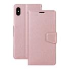 Silk Texture Horizontal Flip Leather Case for iPhone XS Max, with Holder & Card slots & Wallet & Photo Frame (Rose Gold) - 1