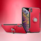 For iPhone XS Max Magnetic 360 Degrees Rotation Ring Armor Protective Case(Red) - 1