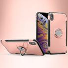 For iPhone XS Max Magnetic 360 Degrees Rotation Ring Armor Protective Case(Rose Gold) - 1