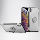 For iPhone XS Max Magnetic 360 Degrees Rotation Ring Armor Protective Case(Silver) - 1