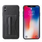 For iPhone XS Max Fierre Shann Full Coverage Protective Leather Case with Holder & Card Slot(Black) - 1