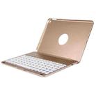 2 in 1 For iPad Air 2 Foldable Adjustable (0 - 135 Degrees) Aluminium Alloy Tablet Tablet Case Holder + Slim Bluetooth V3.0 Keyboard with 7 Colors LED Backlights & Intelligent Inductive Switch Function, Operation Distance: within 10m(Gold) - 9