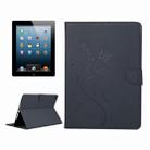 For iPad Air Pressed Flowers Butterfly Pattern Horizontal Flip PU Leather Case with Magnetic Buckle & Holder & Card Slots & Wallet(Black) - 1