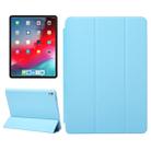 Horizontal Flip Solid Color Leather Case for iPad Pro 11 inch (2018), with Three-folding Holder & Wake-up / Sleep Function (Blue) - 1