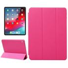 Horizontal Flip Solid Color Leather Case for iPad Pro 11 inch (2018), with Three-folding Holder & Wake-up / Sleep Function (Magenta) - 1