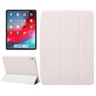 Horizontal Flip Solid Color Leather Case for iPad Pro 11 inch (2018), with Three-folding Holder & Wake-up / Sleep Function (White) - 1