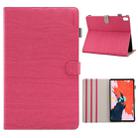 ENKAY Wood Texture + Plastic Bottom Case Horizontal Flip Leather Case for iPad Pro 11 inch (2018) , with Holder & Sleep / Wake-up Function (Rose Red) - 1