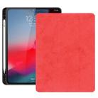 Horizontal Flip Leather Case with Pen Slot  Three-folding Holder & Wake-up / Sleep Function for iPad Pro 12.9 (2018)(Red) - 2
