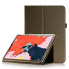 Litchi Texture Horizontal Flip Leather Case for iPad Pro 11 inch 2018, with Holder & Sleep / Wake-up Function (Brown) - 1