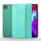 Multi-folding Shockproof TPU Protective Case for iPad Pro 11 inch (2018), with Holder & Pen Slot (Mint Green) - 1