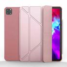 Multi-folding TPU Leather Tablet Case for iPad Pro 11 2022 / 2021 / 2020 / 2018 (Rose Gold) - 1