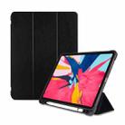 Three-folding Shockproof TPU Protective Case for iPad Pro 11 inch (2018) / (2020), with Holder & Pen Slot(Black) - 2