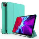 Three-folding Shockproof TPU Protective Case for iPad Pro 11 inch (2018) / (2020), with Holder & Pen Slot(Mint Green) - 1