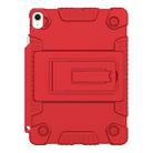 Full Coverage Silicone Shockproof Case for iPad Pro 11 inch (2018), with Adjustable Holder (Red) - 2