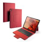 Colored Backlight Bluetooth Keyboard with Leather Flip Tablet Case for iPad Pro 12.9 (2018)(Red) - 1