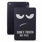 Angry Expression Pattern Horizontal Flip PU Leather Case for iPad Mini 2019, with Three-folding Holder & Honeycomb TPU Cover - 1