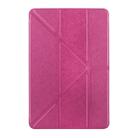 Transformers Style Silk Texture Horizontal Flip Solid Color Leather Case with Holder for iPad Mini 2019 (Magenta) - 2