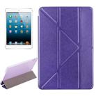 Transformers Style Silk Texture Horizontal Flip Solid Color Leather Case with Holder for iPad Mini 2019 (Purple) - 1