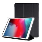PU Plastic Bottom Case Foldable Deformation Left and Right Flip Leather Case with Three Fold Bracket & Smart Sleep for iPad Air3 2019(Black) - 1