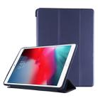 PU Plastic Bottom Case Foldable Deformation Left and Right Flip Leather Case with Three Fold Bracket & Smart Sleep for iPad Air3 2019(Blue) - 1