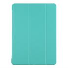 PU Plastic Bottom Case Foldable Deformation Left and Right Flip Leather Case with Three Fold Bracket & Smart Sleep for iPad Air3 2019(Mint Green) - 2