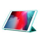 PU Plastic Bottom Case Foldable Deformation Left and Right Flip Leather Case with Three Fold Bracket & Smart Sleep for iPad Air3 2019(Mint Green) - 6
