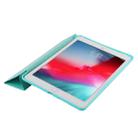 PU Plastic Bottom Case Foldable Deformation Left and Right Flip Leather Case with Three Fold Bracket & Smart Sleep for iPad Air3 2019(Mint Green) - 7